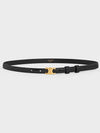 Teen Triomphe Belt In Taurillon Leather Black - CELINE - BALAAN 3