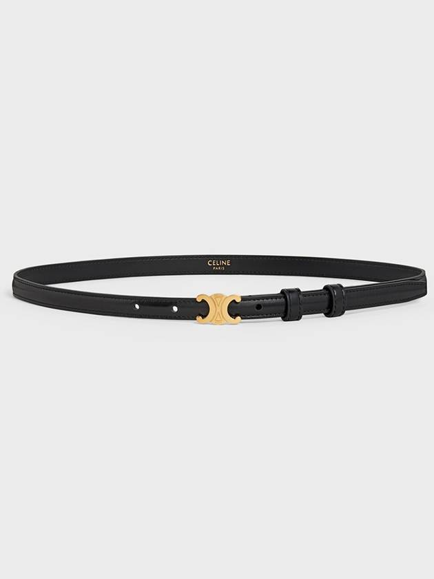 Teen Triomphe Belt In Taurillon Leather Black - CELINE - BALAAN 3