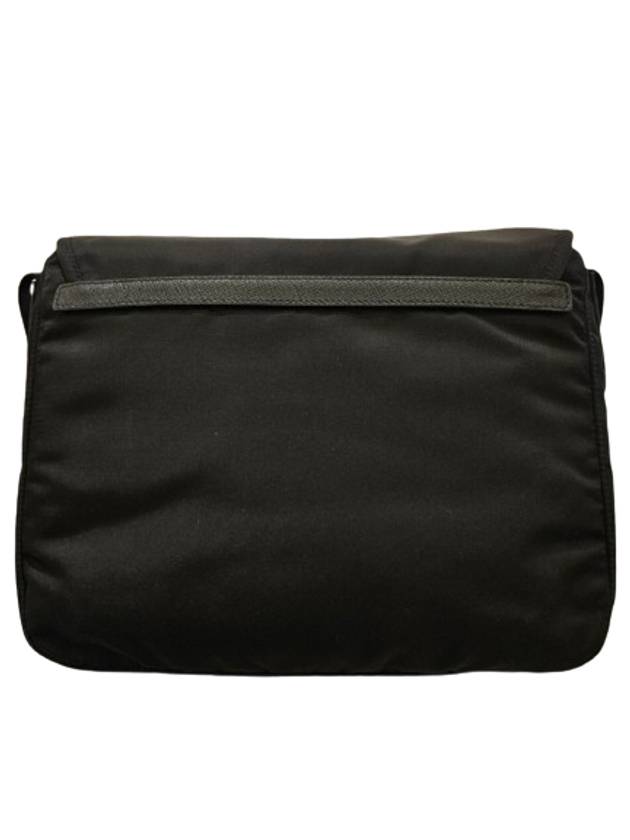 Triangular Logo Tessuto Messenger Bag Black - PRADA - BALAAN 4