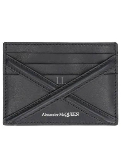 Harness Logo Print Calfskin Card Wallet Black - ALEXANDER MCQUEEN - BALAAN 2