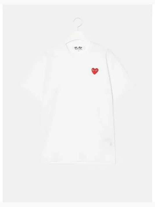 Men s Red Heart Waffen T Shirt White Domestic Product - COMME DES GARCONS PLAY - BALAAN 1