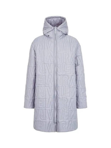 Women s Stitch Embossed Logo Padded Coat Gray - EMPORIO ARMANI - BALAAN 1