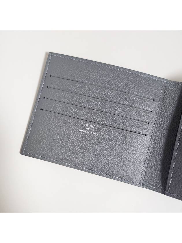 Citizen Twill Compact Wallet Evercolor Gris Meyer Bleu De France Bleu Saphir Grey - HERMES - BALAAN 7