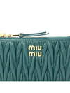 Matelasse Leather Card Wallet Green - MIU MIU - BALAAN 6