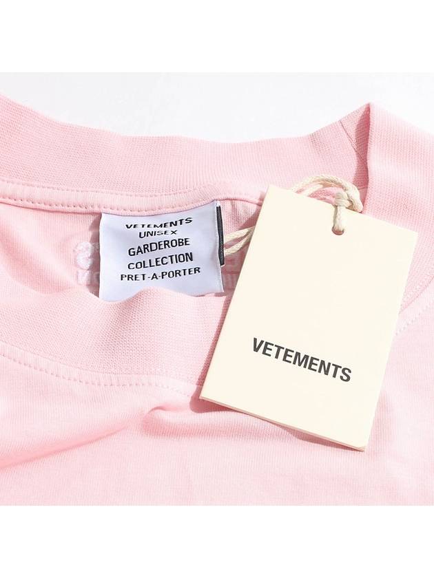 Overfit Unicorn Rainbow Print Short Sleeve T-Shirt Pink - VETEMENTS - BALAAN 8