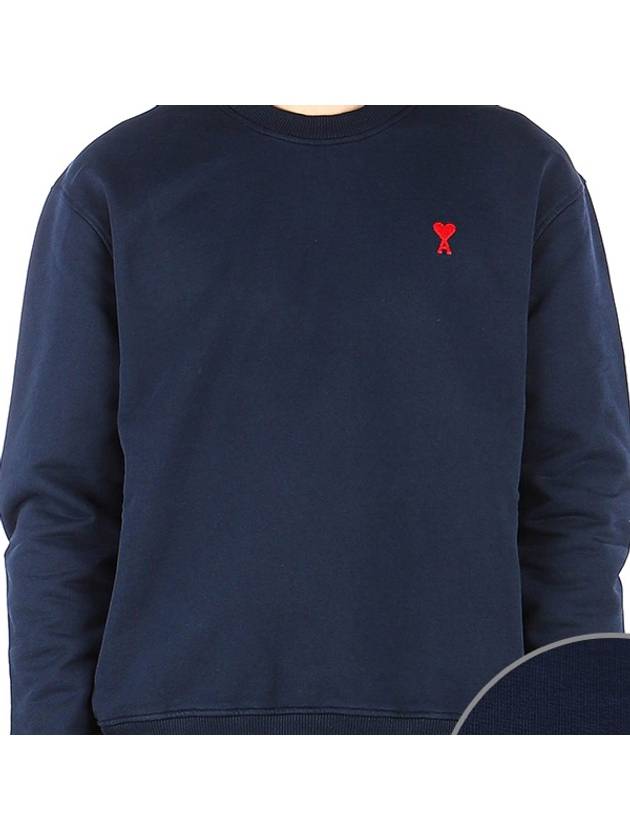 Small Heart Logo Sweatshirt Navy - AMI - BALAAN 5