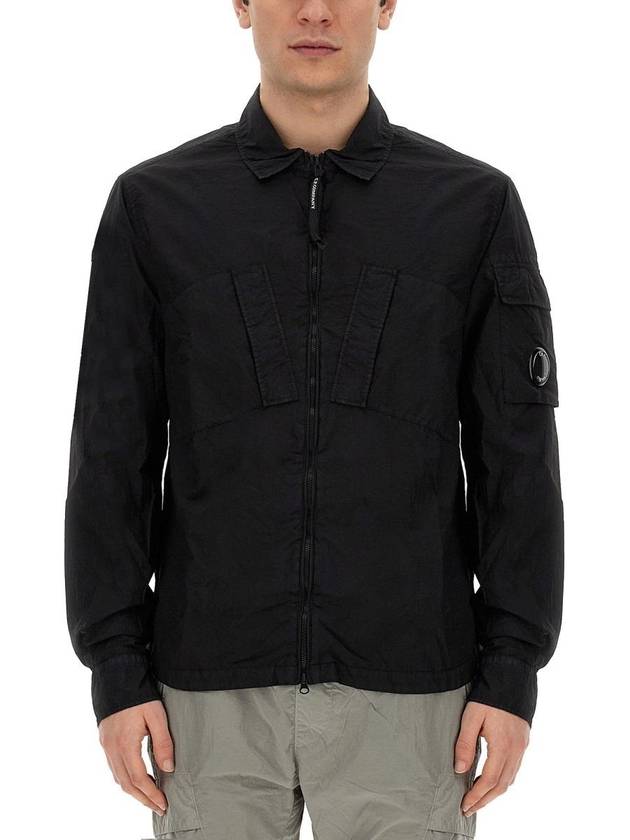 Taylon L Zipped Long Sleeve Shirt Black - CP COMPANY - BALAAN 2