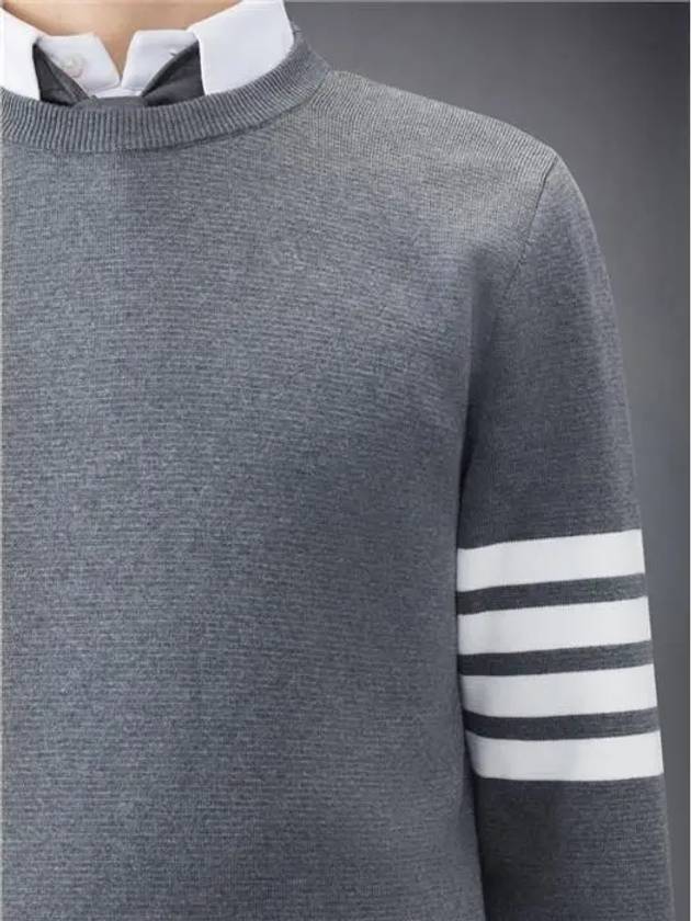 4 Bar Armband Milano Stitch Knit Top Mid Grey - THOM BROWNE - BALAAN 5