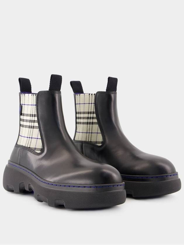 Creeper Low Leather Chelsea Boots Black Lichen - BURBERRY - BALAAN 3