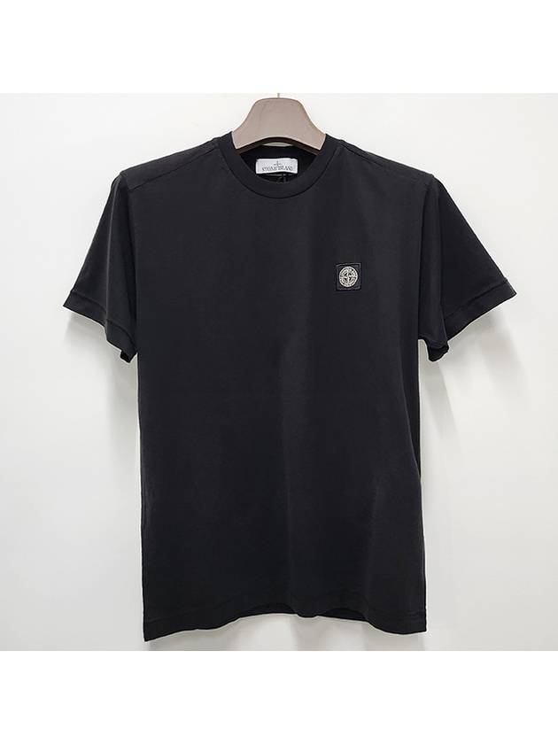 Logo Patch Short Sleeve T-Shirt Black - STONE ISLAND - BALAAN 7