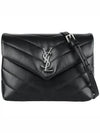 Toy Loulou Strap Shoulder Bag In Quilted Leather Black - SAINT LAURENT - BALAAN 2