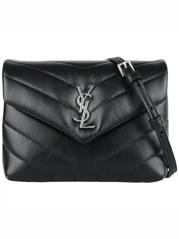 Toy Loulou Strap Shoulder Bag In Quilted Leather Black - SAINT LAURENT - BALAAN 2