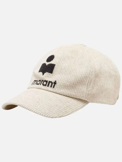 Tyron Embroidered Logo Corduroy Ball Cap Ivory - ISABEL MARANT - BALAAN 2