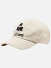 Tyron Embroidered Logo Corduroy Ball Cap Ivory - ISABEL MARANT - BALAAN 4