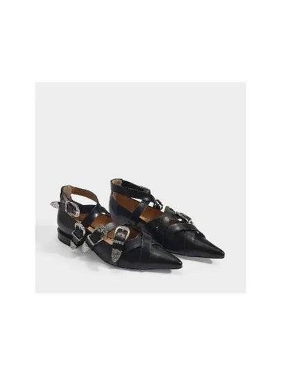 Point toe buckle strap leather loafers AJ926 BLACK POLIDO - TOGA PULLA - BALAAN 2