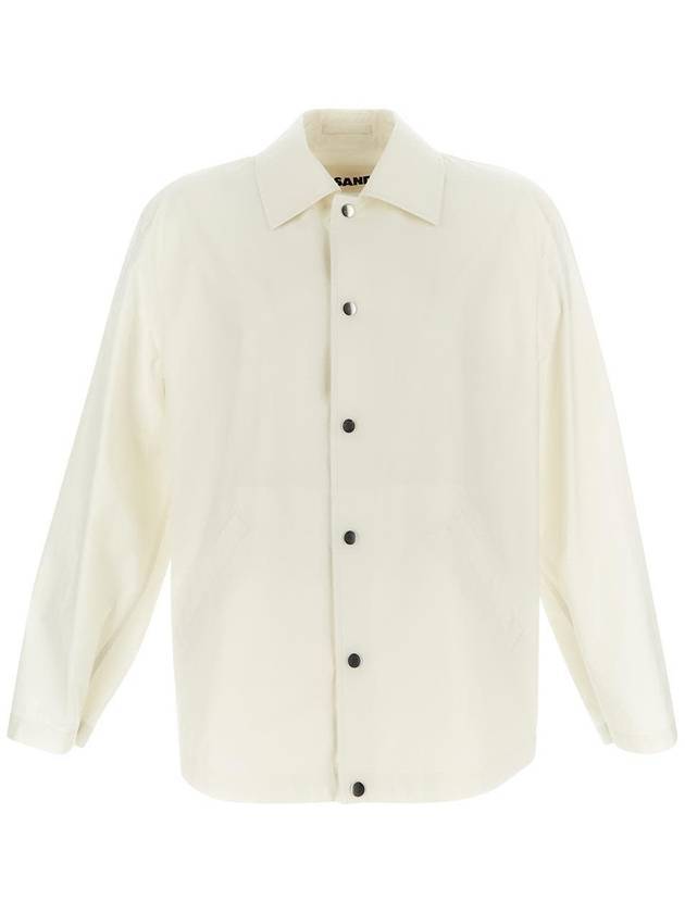 Back Logo Print Jacket Beige - JIL SANDER - BALAAN 1