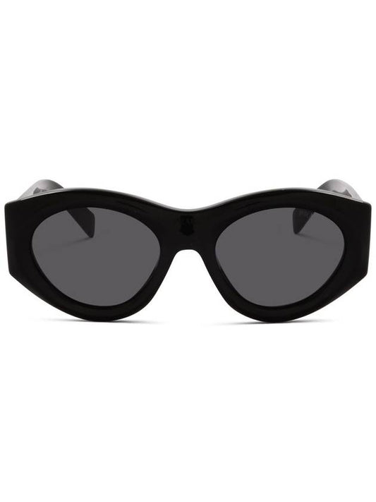 eyewear symbol triangle logo sunglasses slate gray - PRADA - BALAAN.