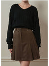 Petrico logo point pleated skirt brown - MICANE - BALAAN 2