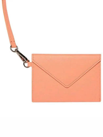 Neck Strap Envelope Leather Coin Wallet Peach - MAISON KITSUNE - BALAAN 1