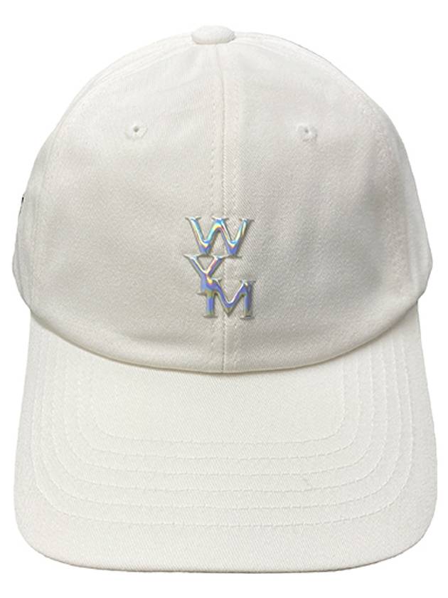 Men's Aurora Embossed Logo Ball Cap White - WOOYOUNGMI - BALAAN 2