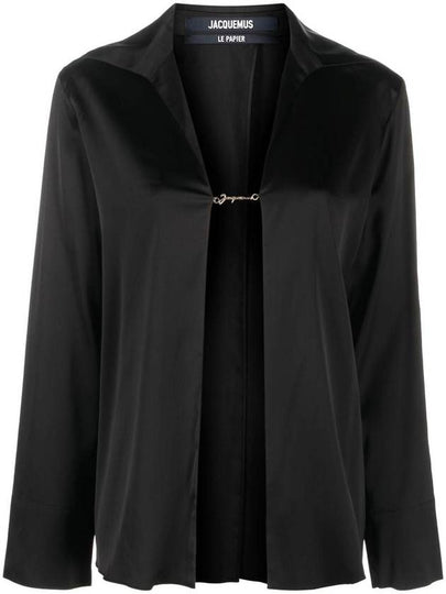 La Chemise Notte Open Charm Logo Shirt Black - JACQUEMUS - BALAAN 2