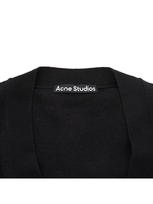 Keve Face Wool V-neck Cardigan Black - ACNE STUDIOS - BALAAN 9