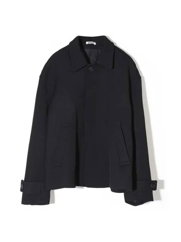 DOUBLE CLOTH HARD TWIST CARSEY BLOUSON A23AB02KW Black double twist wool blouson - AURALEE - BALAAN 1
