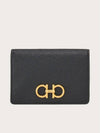 Gancini Leather Card Wallet Black - SALVATORE FERRAGAMO - BALAAN 3