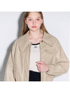 Big collar eco leather blouson jacketBeige - OPENING SUNSHINE - BALAAN 1