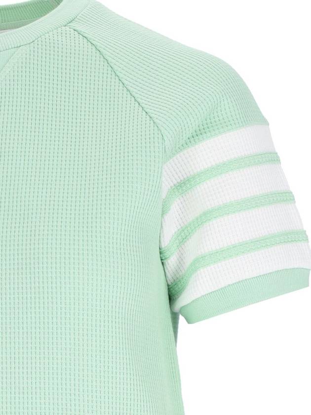 Women's Waffle 4 Bar Raglan Short Sleeve T-Shirt Light Green - THOM BROWNE - BALAAN 5