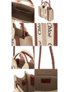 Woody Small Canvas Tote Bag White Brown Beige - CHLOE - BALAAN 5