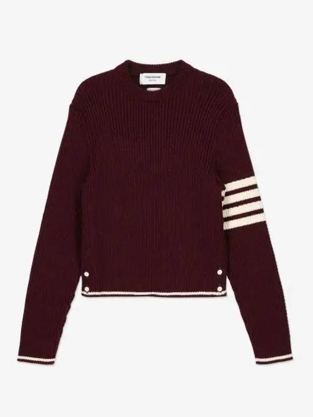 4 Bar Stripe Cable Knit Top Red - THOM BROWNE - BALAAN 2