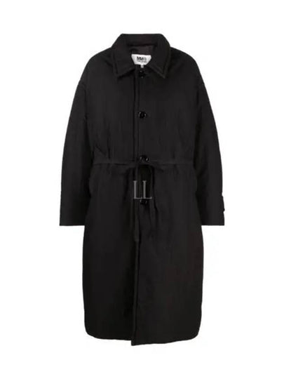 Oversized Padded Cotton Single Coat Black - MAISON MARGIELA - BALAAN 2