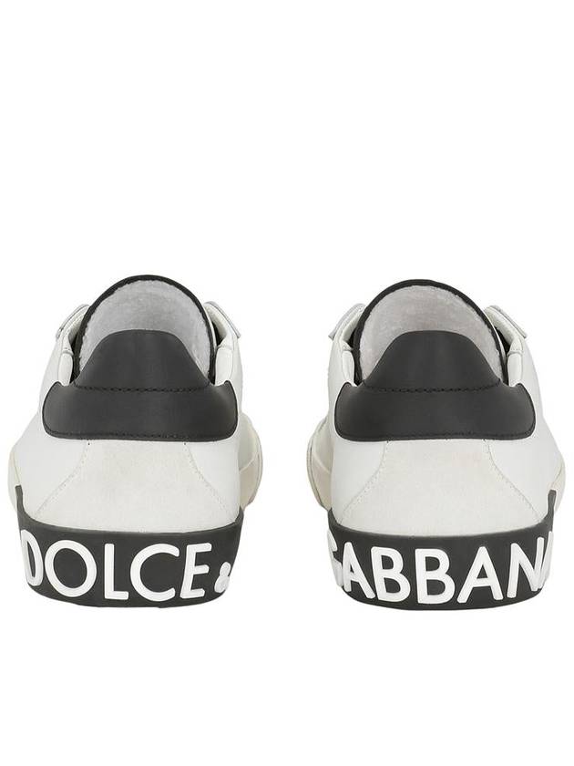 Calfskin Portofino Vintage Sneakers White Black - DOLCE&GABBANA - BALAAN 4