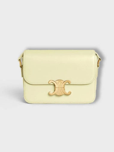 Tin Triomphe Bag in Shiny Calfskin Light Yellow 188423BF4 11LY - CELINE - BALAAN 1