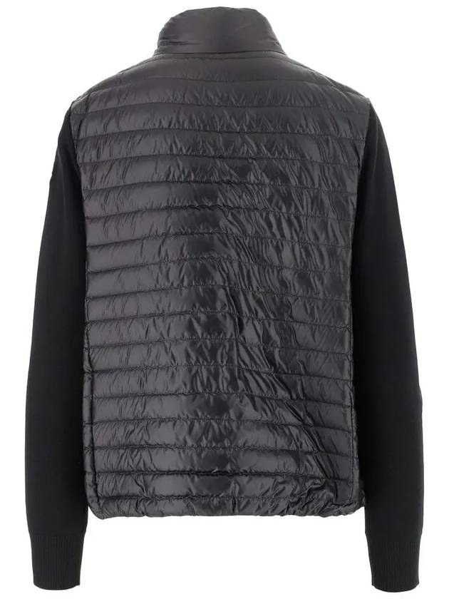 Women's High Neck Wool Padded Cardigan Black - MONCLER - BALAAN 4