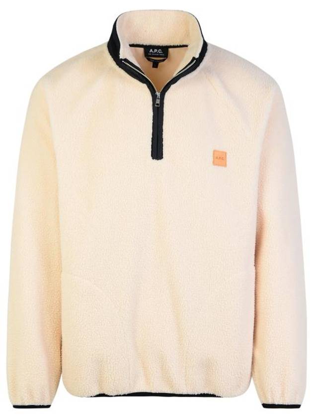 Logo Applique Fleece Sweatshirt Beige - A.P.C. - BALAAN 1