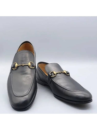 406994 Black Leather Jordan Horsebit Men s Shoes Size 10 - GUCCI - BALAAN 1