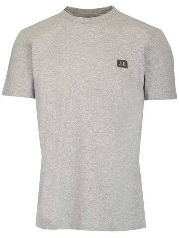 Logo Short Sleeve T-Shirt Gray - CP COMPANY - BALAAN.