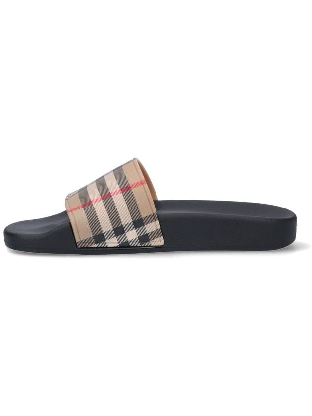 Check Furley Slippers Beige - BURBERRY - BALAAN 4