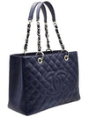 Chanel A50995 Navy Caviar Silver Chain Grand Shopping Shoulder Bag 15th - CHANEL - BALAAN 2