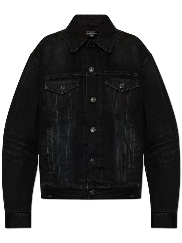 Balenciaga Denim Jacket With Vintage Effect, Women's, Black - BALENCIAGA - BALAAN 1