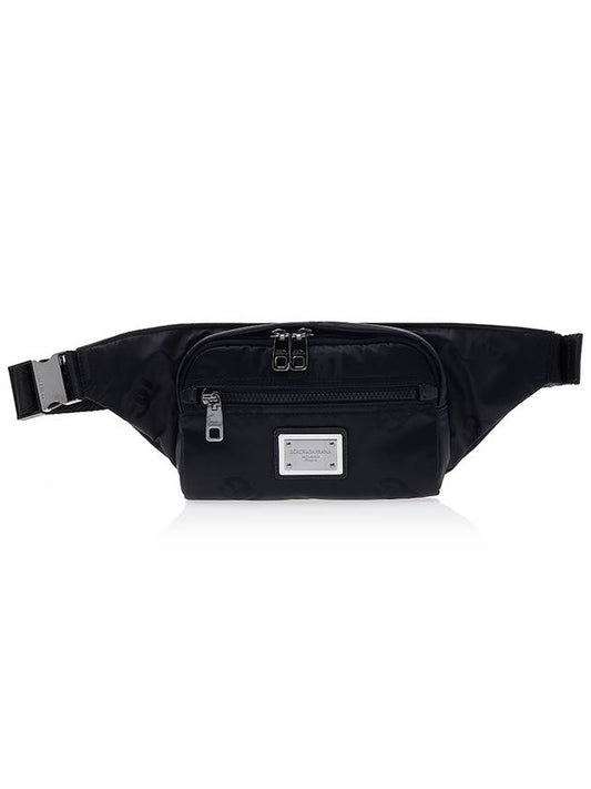 Men's Logo Patch Nylon Small Belt Bag Black - DOLCE&GABBANA - BALAAN 2