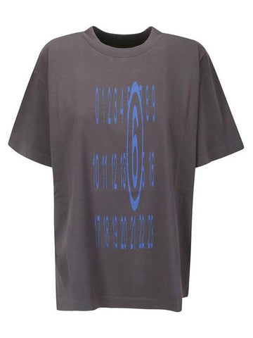 Woman's Number Logo Short Sleeve T-Shirt Dark Grey - MAISON MARGIELA - BALAAN 1