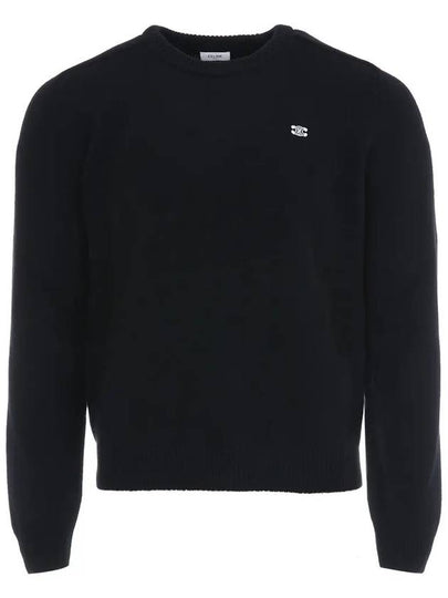 Triomphe crew neck wool cashmere knit top black - CELINE - BALAAN 2