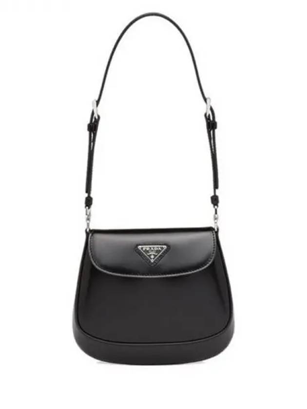 CLEO triangle logo leather flap mini shoulder bag 270820 - PRADA - BALAAN 1