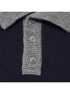 4-Bar Wool Polo Knit Top Navy Grey - THOM BROWNE - BALAAN 5