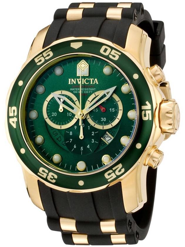 Invicta Pro Diver Chronograph Green Dial Black Polyurethane Men's Watch 6984 - INVICTA - BALAAN 1