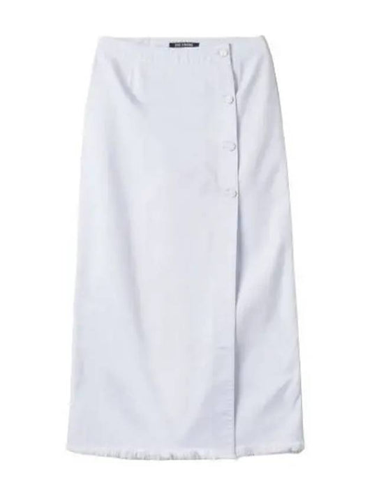 Wrap Button Denim Skirt White Women - RAF SIMONS - BALAAN 1