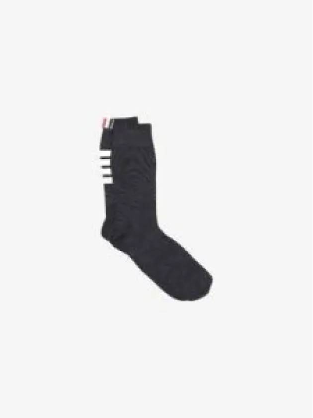 Men's Diagonal Light Weight Midi Socks Dark Grey - THOM BROWNE - BALAAN 2